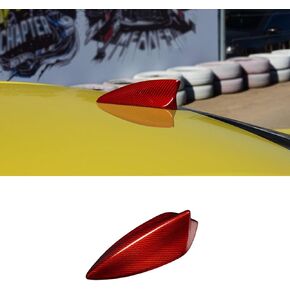 Compatible with Chevrolet/Chevy Shark Fin Antenna Cover,Car Toppers Roof Aerials Base Trim,Real Carbon Fiber for Camaro 2016-2023/Malibu 2019-2022/Cadillac XT4/XT5 Interior Accessories,Red