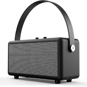 Portable Bluetooth Retro Speaker, Wireless Stereo Speakers with Rich Bass Handheld Leather Speaker, Rotation Control Loudspeaker, for Home Travel Party Outdoors