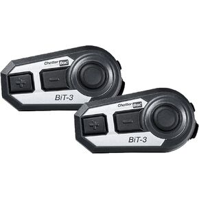ChatterBox! BiT-3 Bluetooth Helmet Communicator Twin Pack | Bluetooth for Audio | Universal Pairing 2 Riders | 2 Stereo Headsets & Mics | IP54 | FM Radio | Motorcycles Snowmobiles UTV ATV Snowboarding