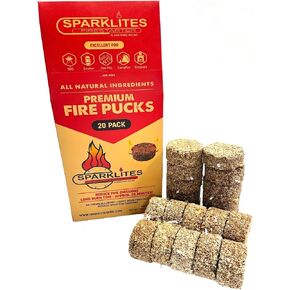 Premium Fire Starters with Easy Lighting Wicks Indoor and Outdoor use for Fireplaces BBQ Pits Fire Pits Camping Campfires Charcoal Grill Starters Smokers Chimeneas - 20 Pack