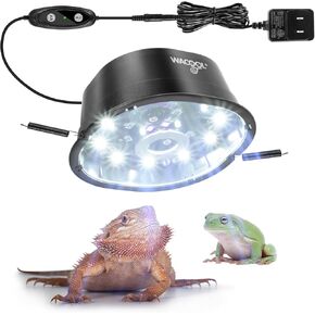 LED UVB Light for Reptiles, Dimming UVA UVB, 6W Output, UVB5.0 UVB10.0 Modes, Brightness Adjustable
