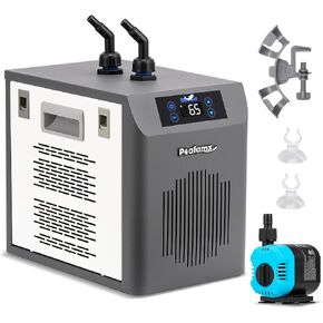 [New Upgrade] Poafamx Aquarium Chiller 42Gal Water Chiller for Fish Tank 1/10 HP Aquarium Cooler with Touch Screen Quiet Refrigeration Compressor Saltwater Freshwater for Fish Axolotl Hydroponic Coral