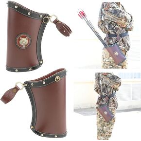 ZSHJGJR Archery Hip Quiver Waist Hanged Arrow Quiver Traditional Hand Made Leather Arrow Quiver Holder Arrow Bag Lightweight Right/Left Handed for Bow Hunting Shooting