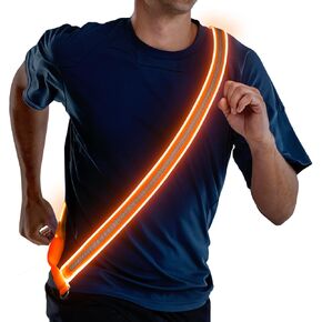 LED Reflective Night Running Gear High Visibility LED Flashing Sash Outdoor Running Cycling Hiking Jogging Rechargeable Illuminating Reflective Gear for Men and Women Night Safety Walking Gear