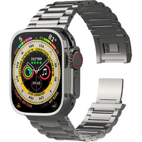 حزام ساعة Ultra 2 من التيتانيوم (زائد) يناسب ساعة Apple Watch ULTRA (49 ملم). نفس الأساور المتوافقة مع Apple Watch 10 (تيتانيوم 46 ملم) مع قبضة مريحة لحزام Apple iWatch من التيتانيوم