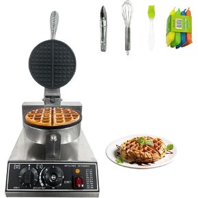Commercial Waffle Maker,1200 W Nonstick Waffle Iron, Double Head Stainless Steel Waffle Maker for Home and Restaurant