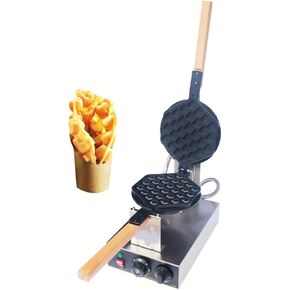 Bubble Waffle Maker 1300W Commercial Electric Ice Cream Cone Maker 110V Stainless Steel Egg Cone Baker w/Non-Stick Teflon Coating,Temp & Time Control