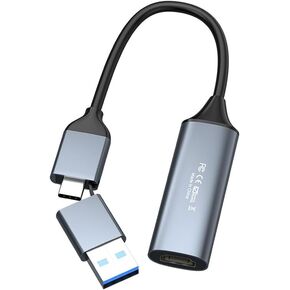 4K 30FPS HDMI Video Capture Card,Video Recording Card HDMI USB 3.0 with Type-C for Gaming Live Streaming TV Recorder, for Windows Android Mac OS System VLC,OBS,Amcap,PS5,Switch,Xbox