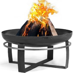 Good Directions Fire Pit Ignition 32" Large Handcrafted Cooking Fire Pit with Cooking Grill Plate Attachment for Backyard Bonfire Campfire for Outside, Large Outdoor Steel
