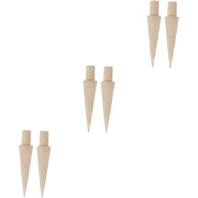 ABOOFAN 4 pcs Krumkake Waffle Cones Shape Cream Maker Shop Kitchen Craft Molds Home Baking Wood DIY Mold Cake Croissant Portable Er Cone Pastry for Horn Pizzelle Ice-cream Tubes Wooden