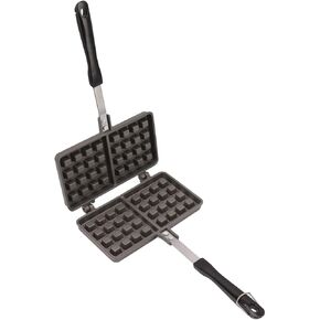 HERCHR Aluminum Waffle Pan, Non-Stick, 12-Inch, Flat Bottom, Heat Resistant, Dishwasher Safe