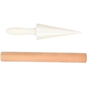 PRETYZOOM 1 Set Omelet Molds Krumkake Pastry Tool DIY Horn Pastry Baking Tool Crepe Maker Cone Roller Cake Stencil Cream Horn Molds Cannoli Ice Cream Cone Maker Pastry Cone Egg Pizza Wooden