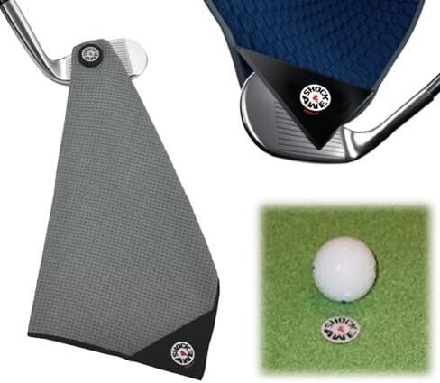 Magnetic 6-in-1 Multi Tool Golf Towel - Magnetic Towel - Ball Marker - Silicone Brush - Groove Cleaner - Bottle Opener - Bag Clip - Microfiber Waffle Design - Men's and Women's Golf - Golf Gifts in Saudi Arabia