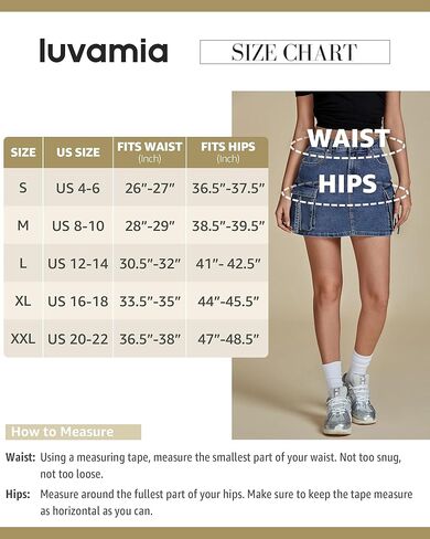 Luvamia جان التنانير للنساء الدنيم بسط البضائع عالية الخصر العصرية Y2K تنورة صغيرة مع جيوب فائدة in Kuwait