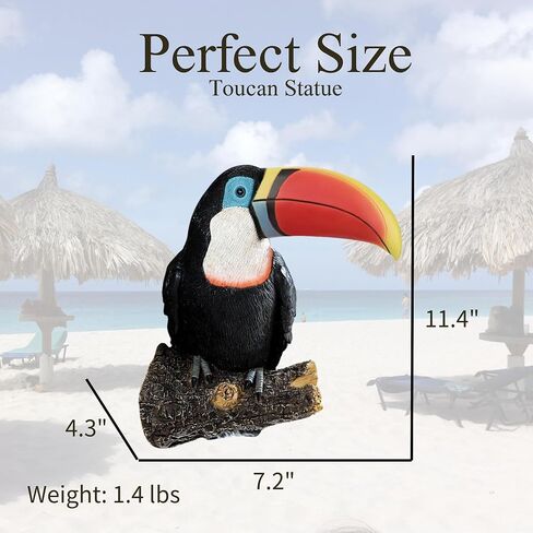 Toucan Tree Hugger Tree Decor Hanging Garden Statue 11.4 Inches High Multicolor Resin Tropical Animal Lawn Exotic Bird Sculpture Tree Decoration for Lawn Porch Yard Patio (Style2) in Saudi Arabia