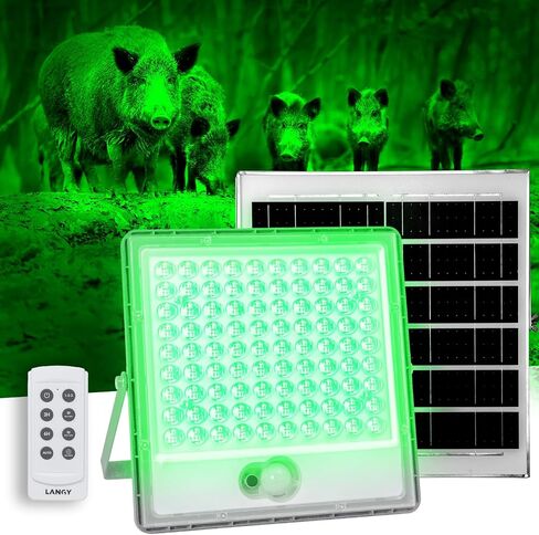 Solar Flood Light Green, Hog Lights for Night Hunting, Waterproof 67 10000LM Hunting Light Solar Powered, with Remote Control, Motion Activated Feeder Green Light for Hunting Hogs Deer Coyote Fish in Saudi Arabia