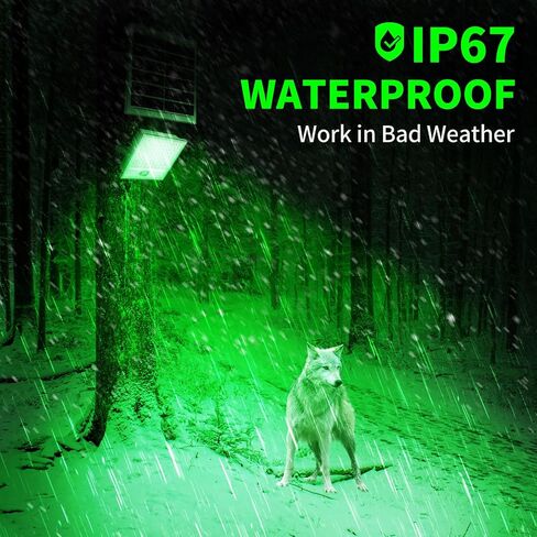 Solar Flood Light Green, Hog Lights for Night Hunting, Waterproof 67 10000LM Hunting Light Solar Powered, with Remote Control, Motion Activated Feeder Green Light for Hunting Hogs Deer Coyote Fish in Saudi Arabia