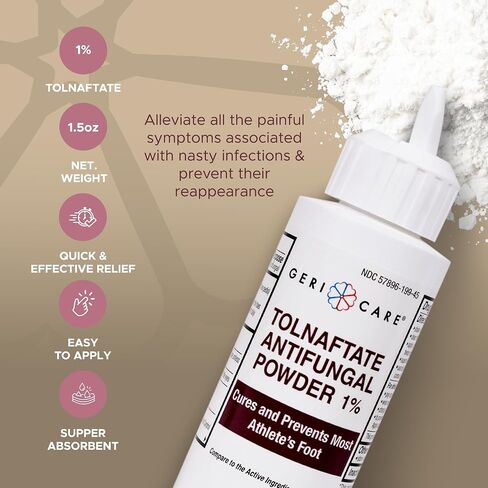 Tolnaftate Antifungal Powder 1% by Geri-Care | Athlete's Foot Care | 45g Bottle in Saudi Arabia