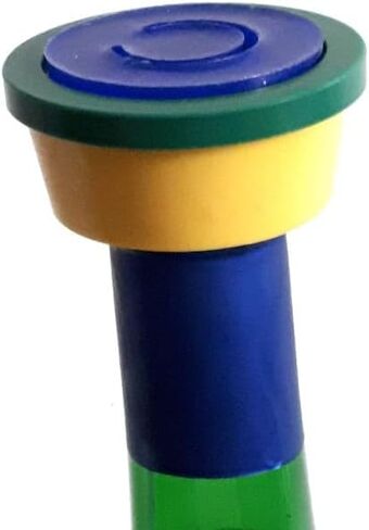 Conic Multi-Color Wine Stopper – Traditional Fit with Portable Valve, Stable Seal (yellow/black) in Saudi Arabia