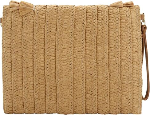 Gets Straw Clutch Purse for Women Summer Clutch Beach Envelope Handbags Wallet Crossbody Bag in Kuwait