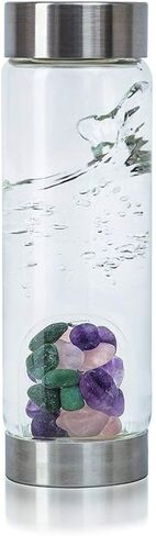 VitaJuwel ViA WELLNESS - Crystal Water Bottle with Amethyst, Rose Quartz & Clear Quartz in Kuwait