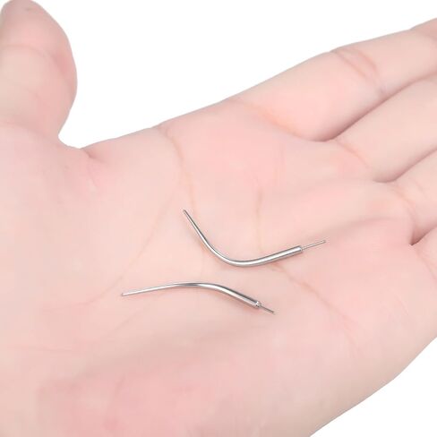 Oveta منحني ثقب تفتق G23 التيتانيوم دفع في تفتق 20G دبوس الإدراج لأداة المجوهرات بدون خيوط in Kuwait