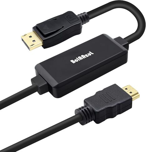 BolAAzuL HDMI to DisplayPort Cable 4K@60Hz Black, Unidirectional HDMI Source to Display Port Monitor Cable USB Powered, HDMI Male Input to DP Male Output Converter Adapter Cord for PS5, PS4 Pro in Kuwait