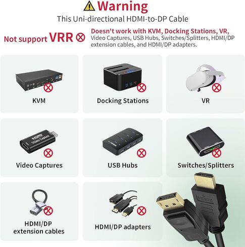 BolAAzuL HDMI to DisplayPort Cable 4K@60Hz Black, Unidirectional HDMI Source to Display Port Monitor Cable USB Powered, HDMI Male Input to DP Male Output Converter Adapter Cord for PS5, PS4 Pro in Kuwait