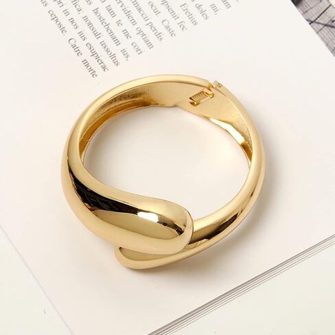 Gold Bangle Bracelets for Women Wide Cuff Bracelets Rings Set Gold Bangles Bracelets for Women Gold Polished Bangle Bracelets Chunky Gold Jewelry Stocking Stuffers Christmas Gifts in Saudi Arabia