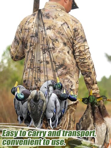 48in 4oz/6oz Duck Decoys Weights - Anti-Tangle Steel Cable Texas-Rig Waterfowl Hunting Gear Anchor Rigging Line Accessories - 12 Pack in Kuwait