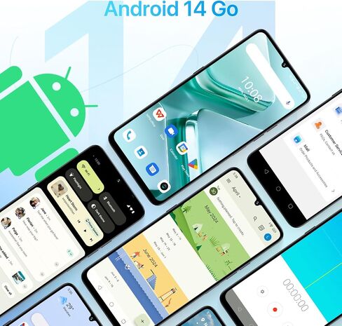 هاتف UMIDIGI G9A الخلوي، هاتف Android 14 Go غير مقفل، 8 جيجابايت + 64 جيجابايت/TF 1 تيرابايت، ثماني النواة، بطاقة SIM مزدوجة 4G، مقبس سماعة رأس 3.5 ملم، 6.75 بوصة HD + شاشة AI Face فتح هاتف Android، 5000 مللي أمبير، نظام تحديد المواقع (أسود) in Saudi Arabia