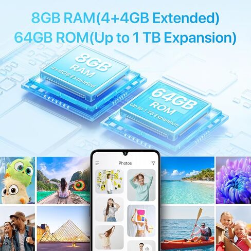 هاتف UMIDIGI G9A الخلوي، هاتف Android 14 Go غير مقفل، 8 جيجابايت + 64 جيجابايت/TF 1 تيرابايت، ثماني النواة، بطاقة SIM مزدوجة 4G، مقبس سماعة رأس 3.5 ملم، 6.75 بوصة HD + شاشة AI Face فتح هاتف Android، 5000 مللي أمبير، نظام تحديد المواقع (أسود) in Saudi Arabia