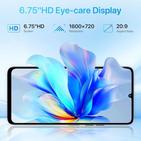 هاتف UMIDIGI G9A الخلوي، هاتف Android 14 Go غير مقفل، 8 جيجابايت + 64 جيجابايت/TF 1 تيرابايت، ثماني النواة، بطاقة SIM مزدوجة 4G، مقبس سماعة رأس 3.5 ملم، 6.75 بوصة HD + شاشة AI Face فتح هاتف Android، 5000 مللي أمبير، نظام تحديد المواقع (أسود) in Saudi Arabia