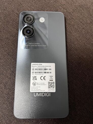 هاتف UMIDIGI G9A الخلوي، هاتف Android 14 Go غير مقفل، 8 جيجابايت + 64 جيجابايت/TF 1 تيرابايت، ثماني النواة، بطاقة SIM مزدوجة 4G، مقبس سماعة رأس 3.5 ملم، 6.75 بوصة HD + شاشة AI Face فتح هاتف Android، 5000 مللي أمبير، نظام تحديد المواقع (أسود) in Saudi Arabia
