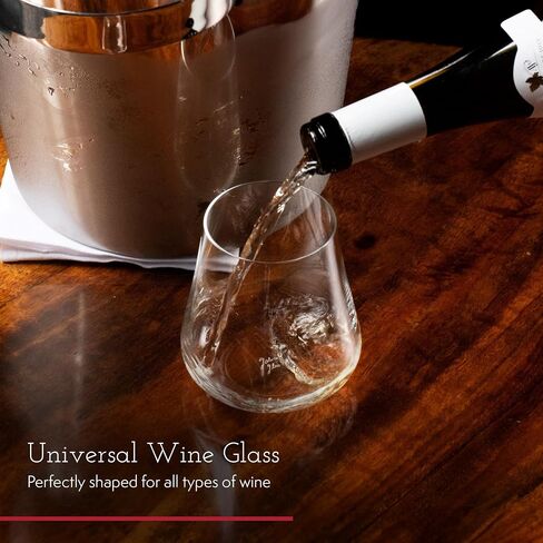 Gabriel-Glas Stemless Crystal Wine Glasses, Set of 6 - Premium, Universal Drinking Glass for Wine, Beer, Whiskey, and Cocktails - Dishwasher Safe, Lead-Free, 470 ml in Saudi Arabia