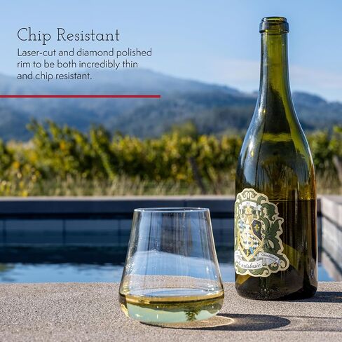 Gabriel-Glas Stemless Crystal Wine Glasses, Set of 6 - Premium, Universal Drinking Glass for Wine, Beer, Whiskey, and Cocktails - Dishwasher Safe, Lead-Free, 470 ml in Saudi Arabia