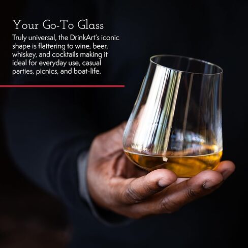 Gabriel-Glas Stemless Crystal Wine Glasses, Set of 6 - Premium, Universal Drinking Glass for Wine, Beer, Whiskey, and Cocktails - Dishwasher Safe, Lead-Free, 470 ml in Saudi Arabia