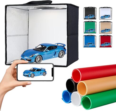 Photo Studio Light Box, 12"x12" Professional Dimmable Shooting Tent Kit with 120 LEDs Lights & 6 Kinds Double-Sided Color Backgrounds for Product Photography in Saudi Arabia