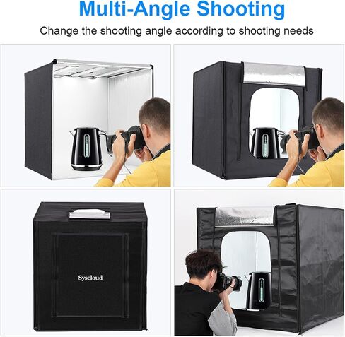 Photo Studio Light Box, 12"x12" Professional Dimmable Shooting Tent Kit with 120 LEDs Lights & 6 Kinds Double-Sided Color Backgrounds for Product Photography in Saudi Arabia