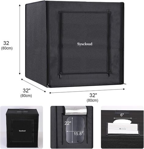 Photo Studio Light Box, 20"x20" Professional Photography Photo Light Box with 160 LEDs Lights & 4 Color Backgrounds for Product Picture Photography in Saudi Arabia