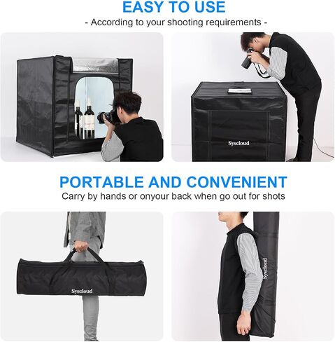 Photo Studio Light Box, 20"x20" Professional Photography Photo Light Box with 160 LEDs Lights & 4 Color Backgrounds for Product Picture Photography in Saudi Arabia