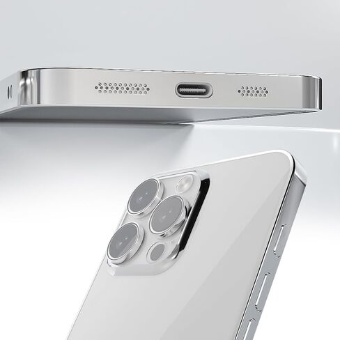 حافظة لهاتف آيفون 16 برو ماكس مقاس 6.9 بوصة 2024 غطاء هاتف مقاوم للصدمات ومضاد للخدش مع واقي عدسة الكاميرا لهاتف آيفون 16 برو ماكس حافظة شفافة (حدود ذهبية) in Kuwait