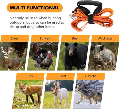 Kakalote Deer Drag Harness Hunting Gear, Heavy Duty Deer Drags Rope Deer Pulling Harness with Adjustable Shoulder Strap & Non-Slip Handle, Deer Hunting Accessories for Deer Hunters in Saudi Arabia