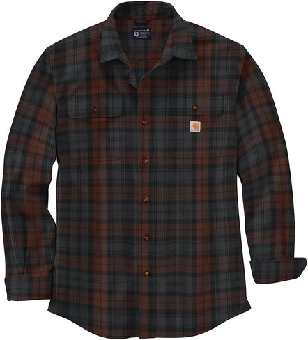Carhartt Men's Loose Fit Heavyweight Flannel Long-Sleeve Plaid Shirt, Navy in Saudi Arabia