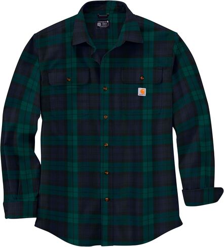 Carhartt Men's Loose Fit Heavyweight Flannel Long-Sleeve Plaid Shirt, Navy in Saudi Arabia