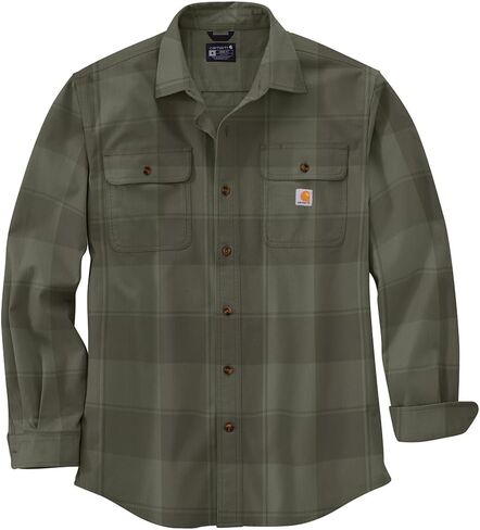Carhartt Men's Loose Fit Heavyweight Flannel Long-Sleeve Plaid Shirt, Navy in Saudi Arabia