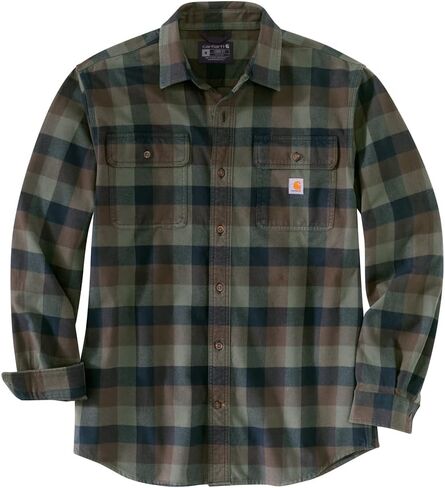 Carhartt Men's Loose Fit Heavyweight Flannel Long-Sleeve Plaid Shirt, Navy in Saudi Arabia