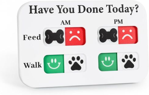 YAUYIK Pet Feeding Reminder, Magnetic Reminder Sticker, AM/PM Daily Indication Chart Feed/Walk Your Pets, Fridge Magnets and Double Sided Tape, Helps You to Track Pet Feeding & Walking (Black) in Kuwait