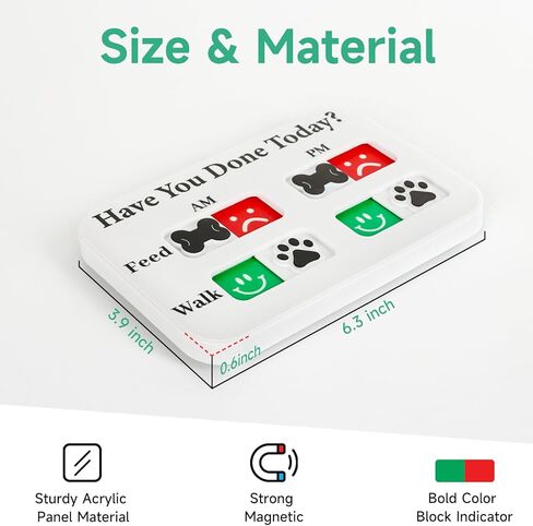 YAUYIK Pet Feeding Reminder, Magnetic Reminder Sticker, AM/PM Daily Indication Chart Feed/Walk Your Pets, Fridge Magnets and Double Sided Tape, Helps You to Track Pet Feeding & Walking (Black) in Kuwait