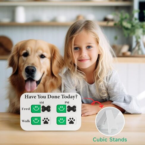 YAUYIK Pet Feeding Reminder, Magnetic Reminder Sticker, AM/PM Daily Indication Chart Feed/Walk Your Pets, Fridge Magnets and Double Sided Tape, Helps You to Track Pet Feeding & Walking (Black) in Kuwait